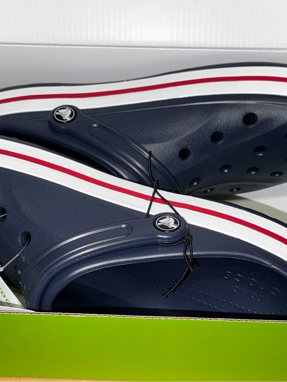 Crocs Bayaband M7-W9,  Color:Navy/Pepper , Slip-On Paisley Band 205089-4CC NWT